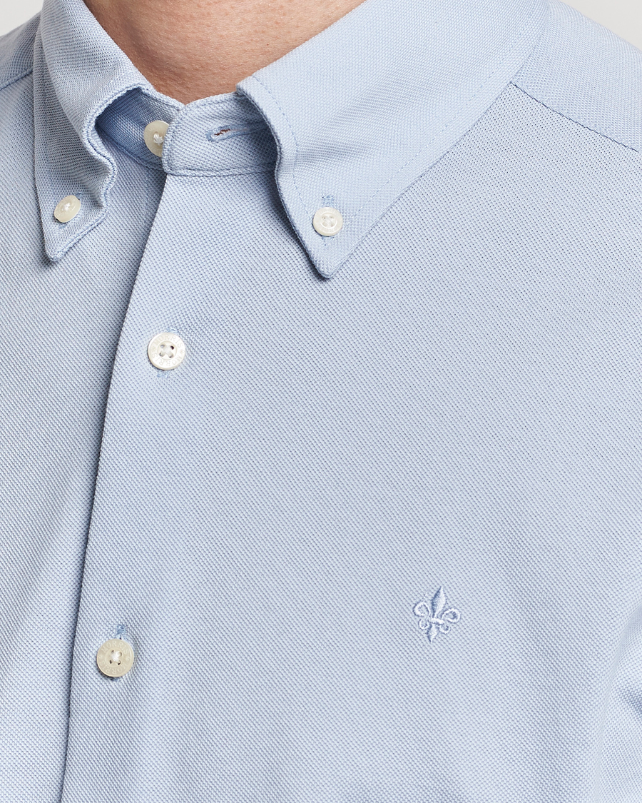 Homme | Chemises | Morris | Eddie Slim Fit Pique Shirt Light Blue