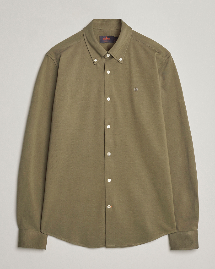 Homme | Chemises | Morris | Eddie Slim Fit Pique Shirt Olive