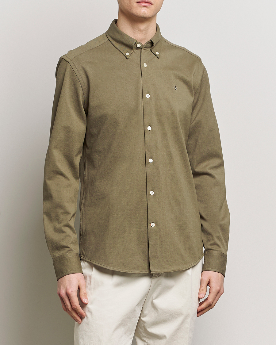 Homme | Chemises | Morris | Eddie Slim Fit Pique Shirt Olive