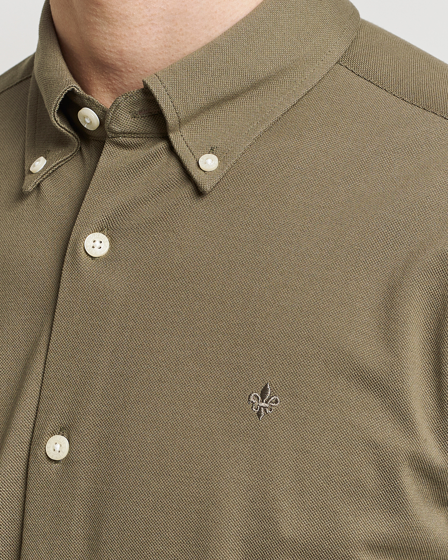 Homme | Chemises | Morris | Eddie Slim Fit Pique Shirt Olive