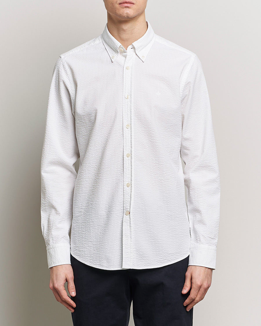 Homme | Casual | Morris | Slim Fit Seersucker Shirt White