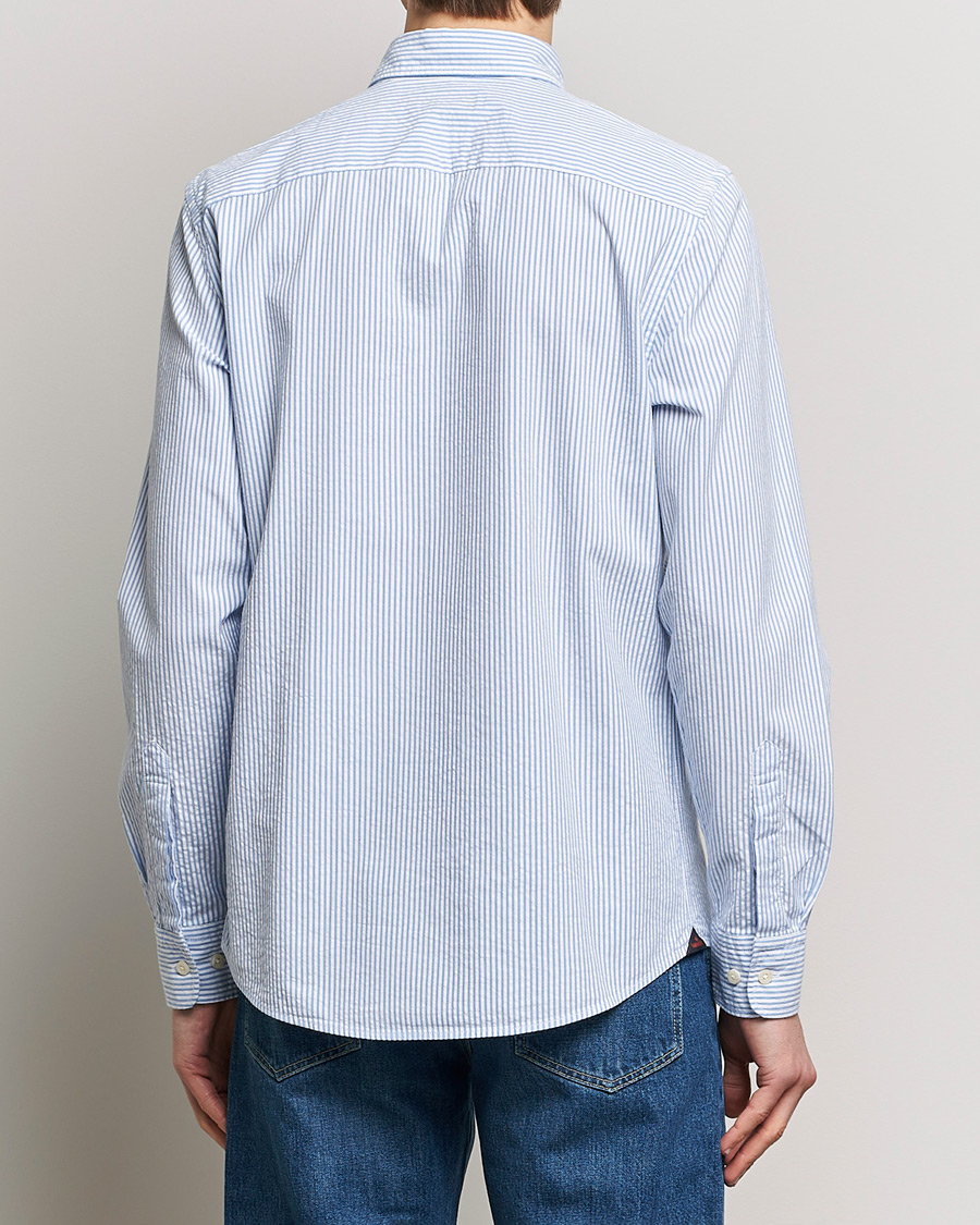 Homme | Chemises | Morris | Slim Fit Seersucker Shirt Light Blue
