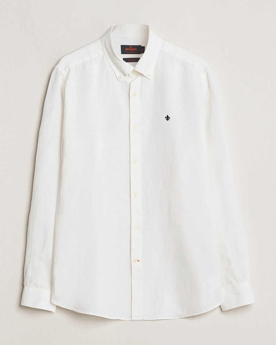 Homme | Chemises | Morris | Douglas Button Down Linen Shirt White