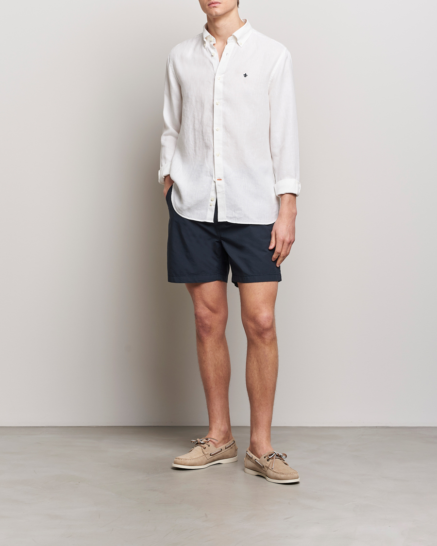 Homme | Chemises | Morris | Douglas Button Down Linen Shirt White