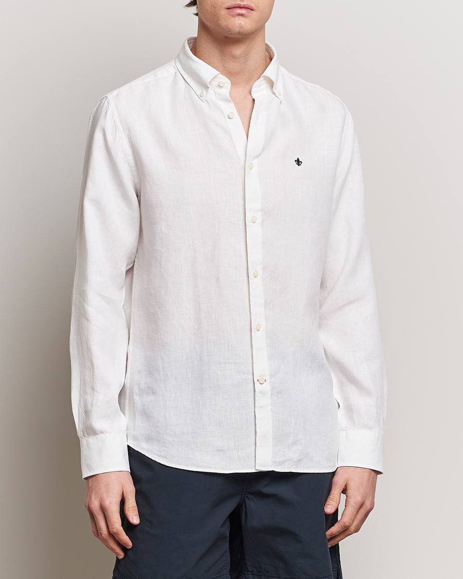 Homme | Preppy Authentic | Morris | Douglas Linen Button Down Shirt White