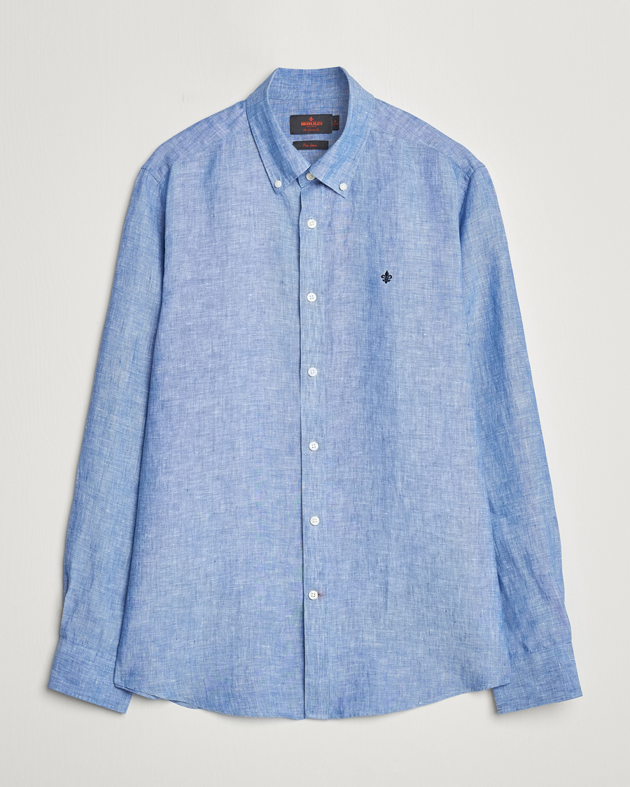 Homme | Chemises | Morris | Douglas Button Down Linen Shirt Blue