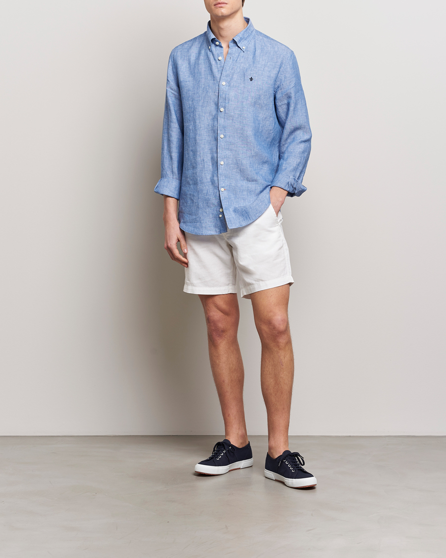 Homme | Chemises | Morris | Douglas Button Down Linen Shirt Blue