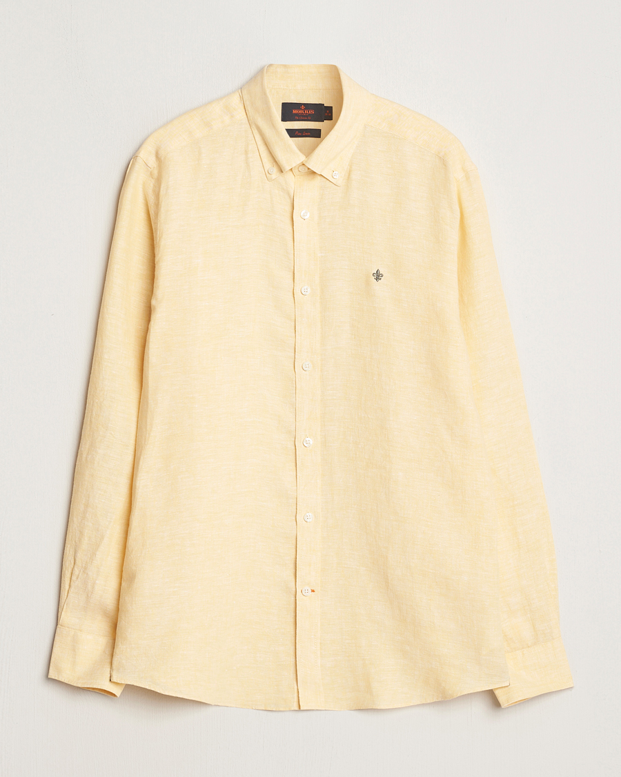Homme | Chemises | Morris | Douglas Linen Button Down Shirt Yellow