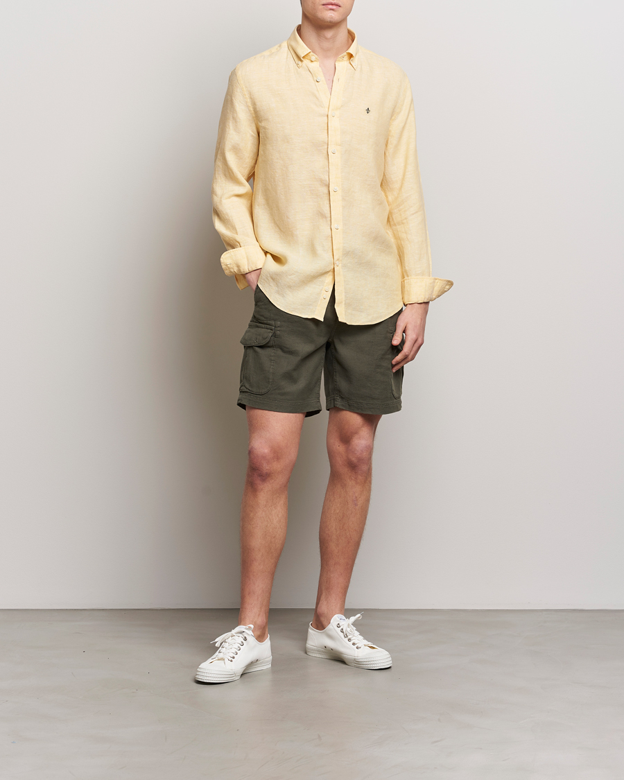 Homme | Chemises | Morris | Douglas Linen Button Down Shirt Yellow