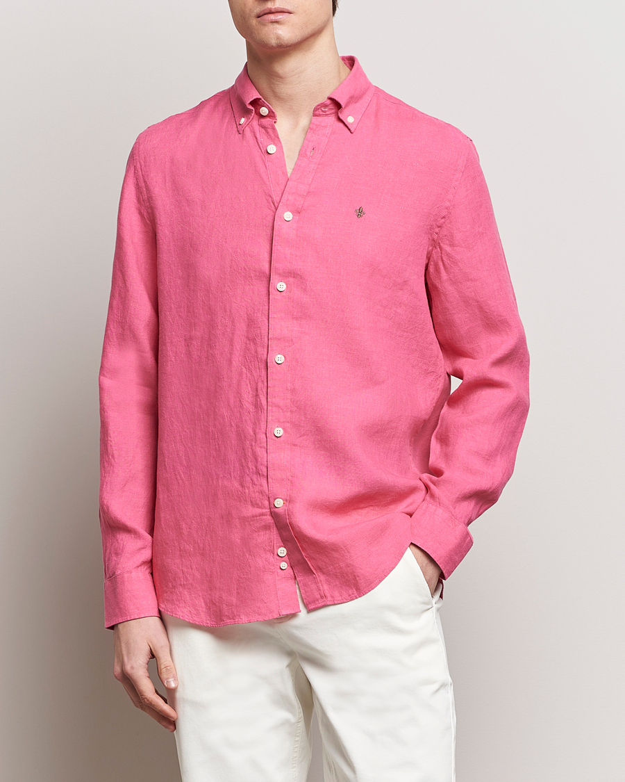 Homme | Preppy Authentic | Morris | Douglas Linen Button Down Shirt Cerise