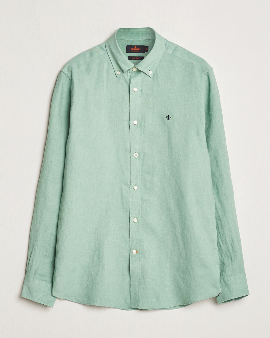 Homme | Chemises | Morris | Douglas Linen Button Down Shirt Light Green