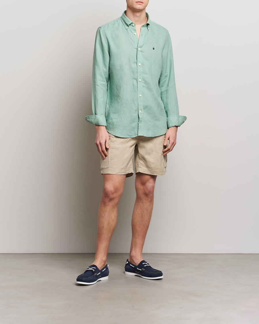 Homme | Chemises | Morris | Douglas Linen Button Down Shirt Light Green