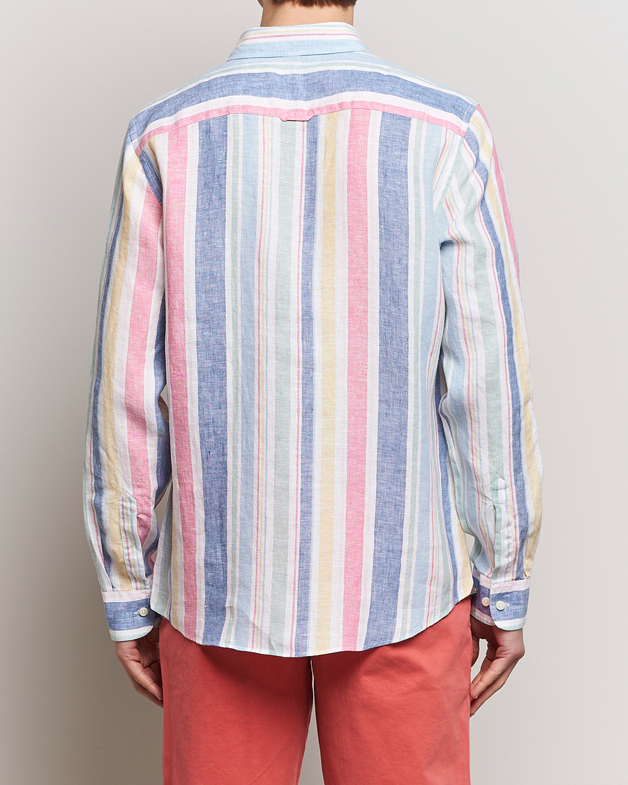 Homme | Chemises | Morris | Happy Linen Stripe Shirt Light Blue