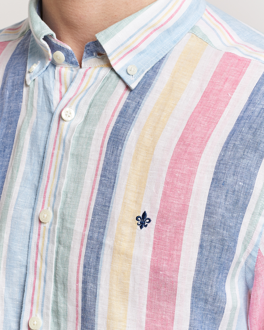 Homme | Chemises | Morris | Happy Linen Stripe Shirt Light Blue