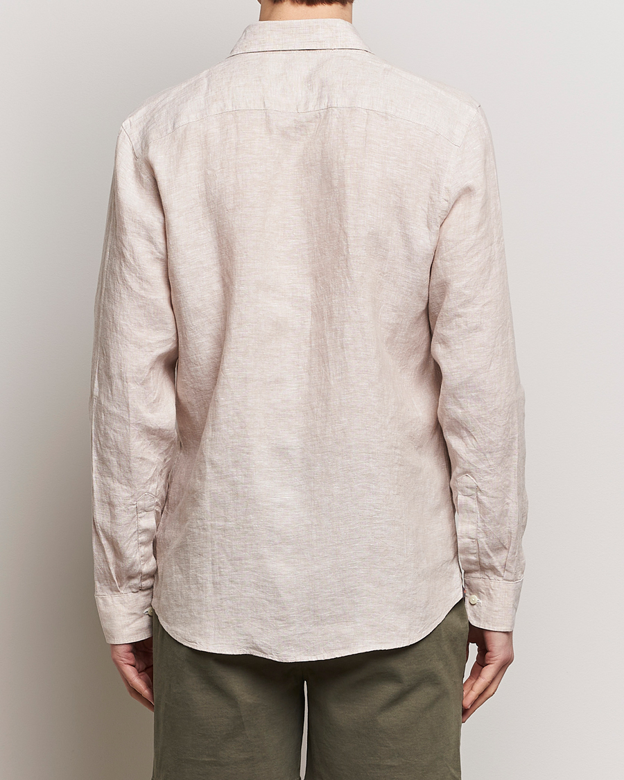 Homme | Chemises | Morris | Slim Fit Linen Cut Away Shirt Khaki