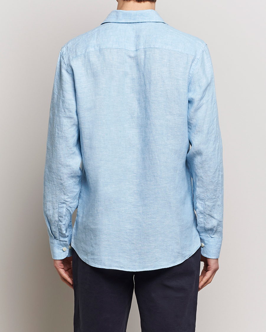 Homme | Chemises | Morris | Slim Fit Linen Cut Away Shirt Light Blue