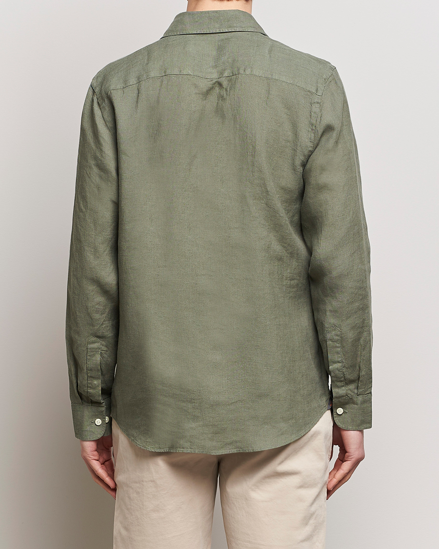 Homme | Chemises | Morris | Slim Fit Linen Cut Away Shirt Olive