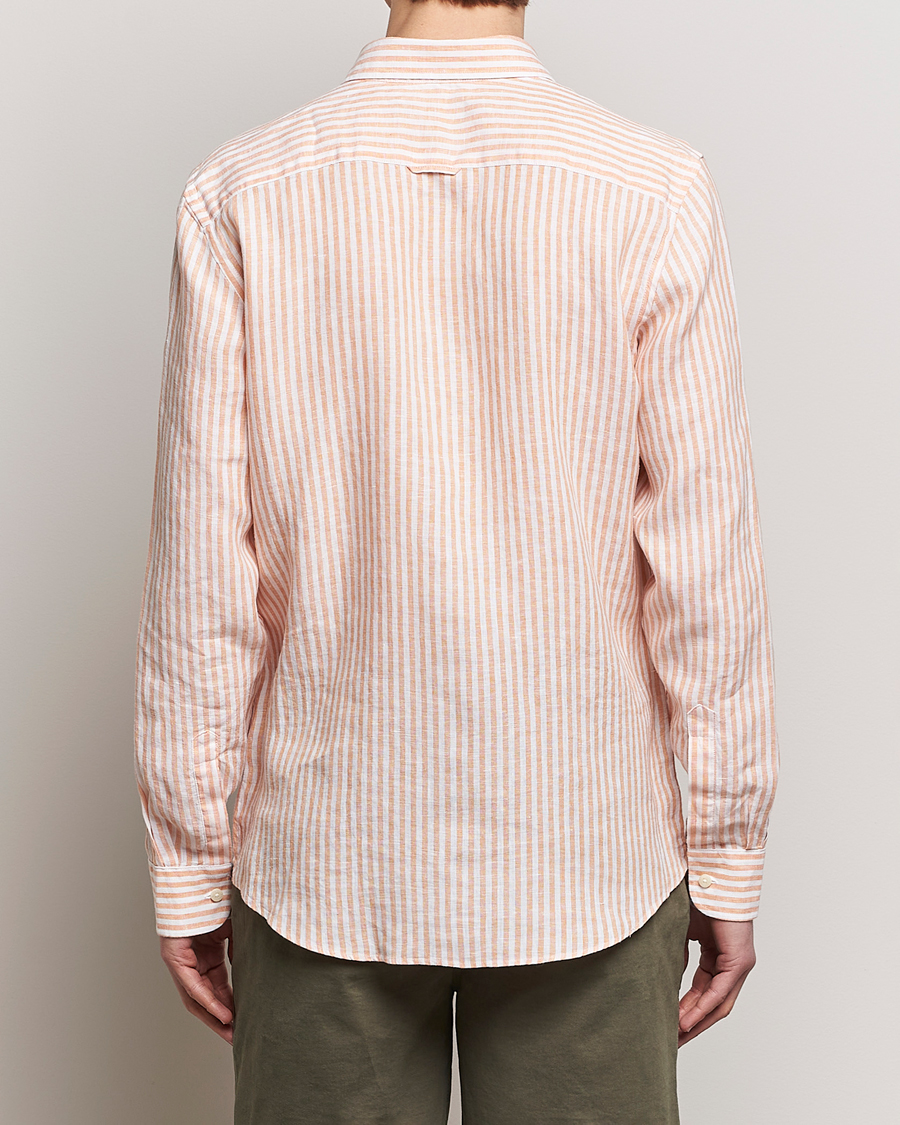Homme | Chemises | Morris | Douglas Linen Stripe Shirt Orange