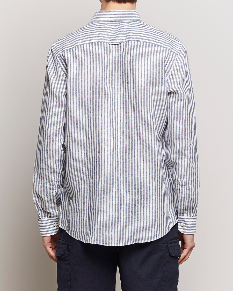 Homme | Chemises | Morris | Douglas Linen Stripe Shirt Navy
