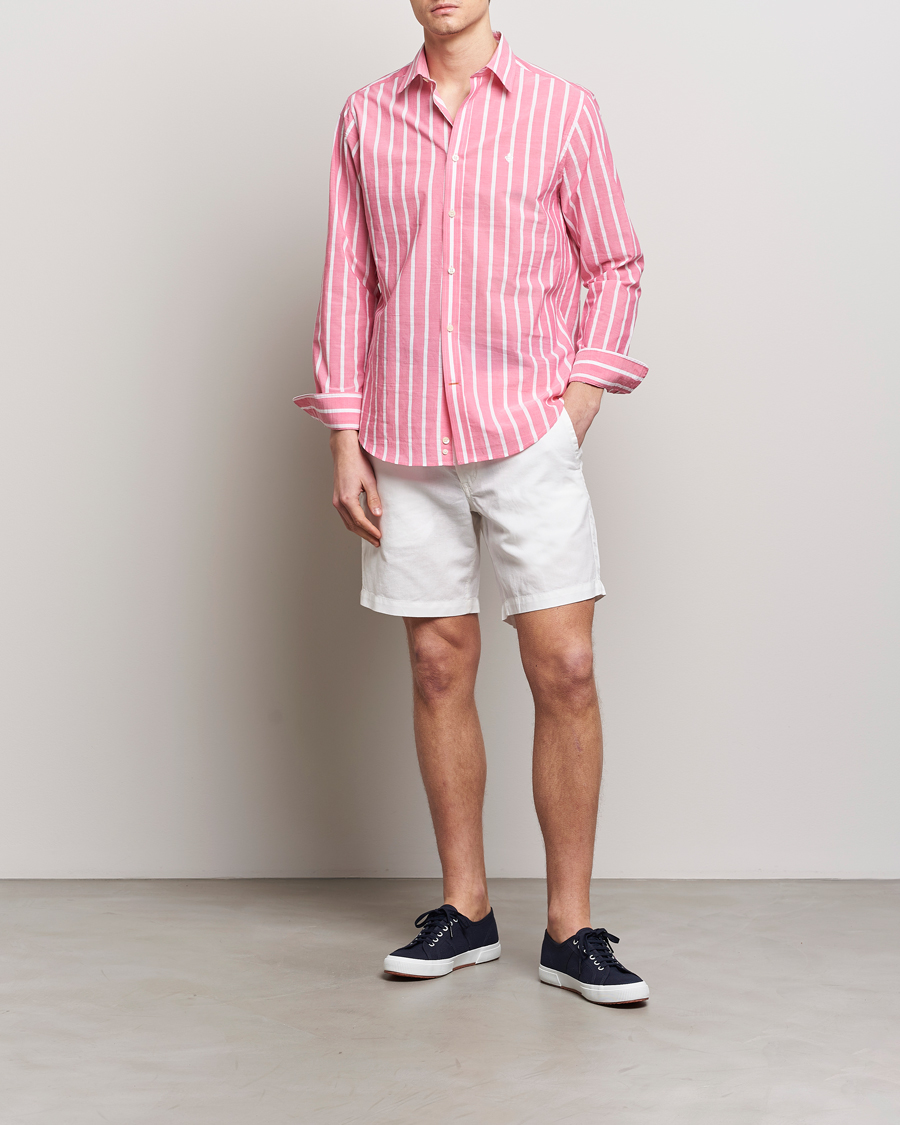 Homme | Chemises | Morris | Summer Stripe Shirt Cerise
