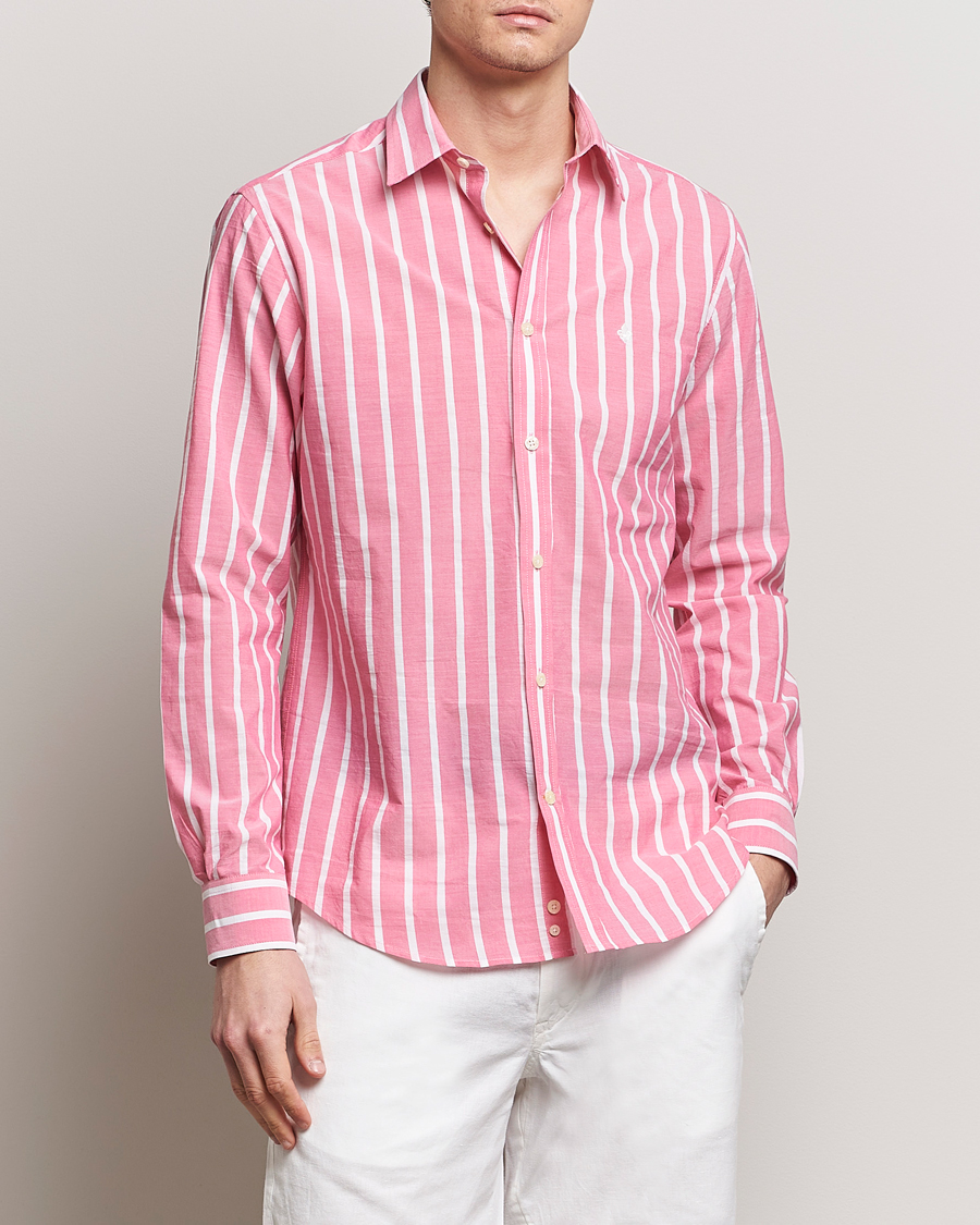 Homme | Chemises Décontractées | Morris | Summer Stripe Shirt Cerise