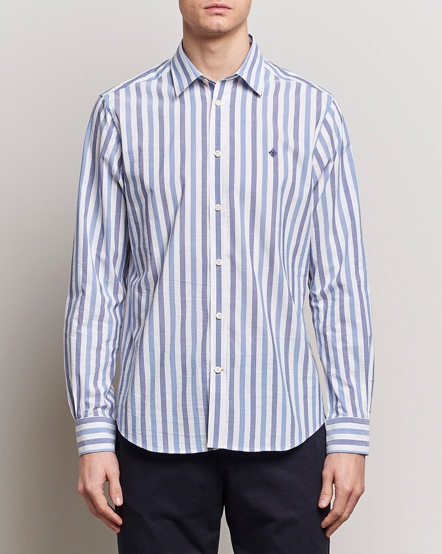 Homme | Casual | Morris | Summer Stripe Shirt Blue