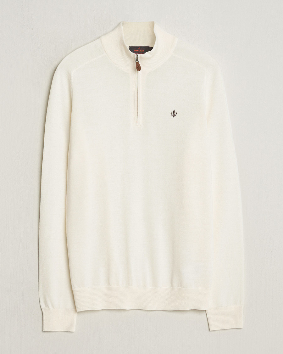 Homme | Pulls Et Tricots | Morris | John Merino Half Zip Off White