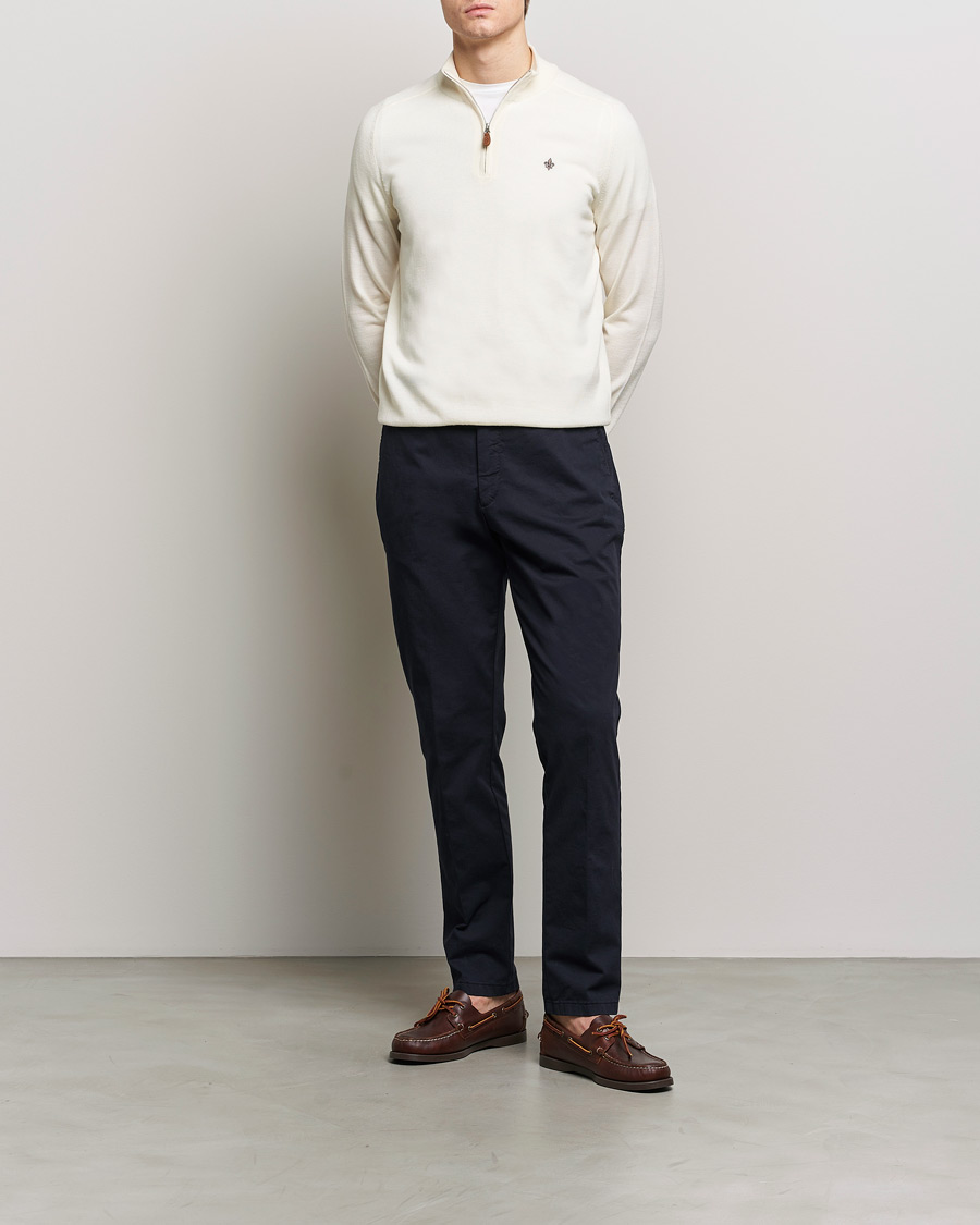 Homme | Pulls Et Tricots | Morris | John Merino Half Zip Off White