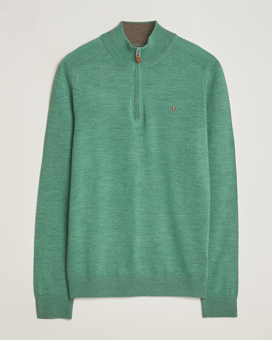 Homme | Pulls Et Tricots | Morris | John Merino Half Zip Light Green