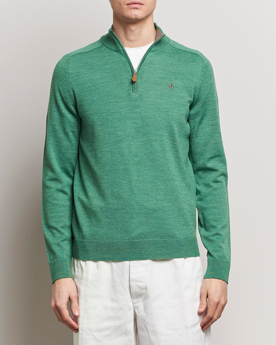 Homme | Pulls Et Tricots | Morris | John Merino Half Zip Light Green