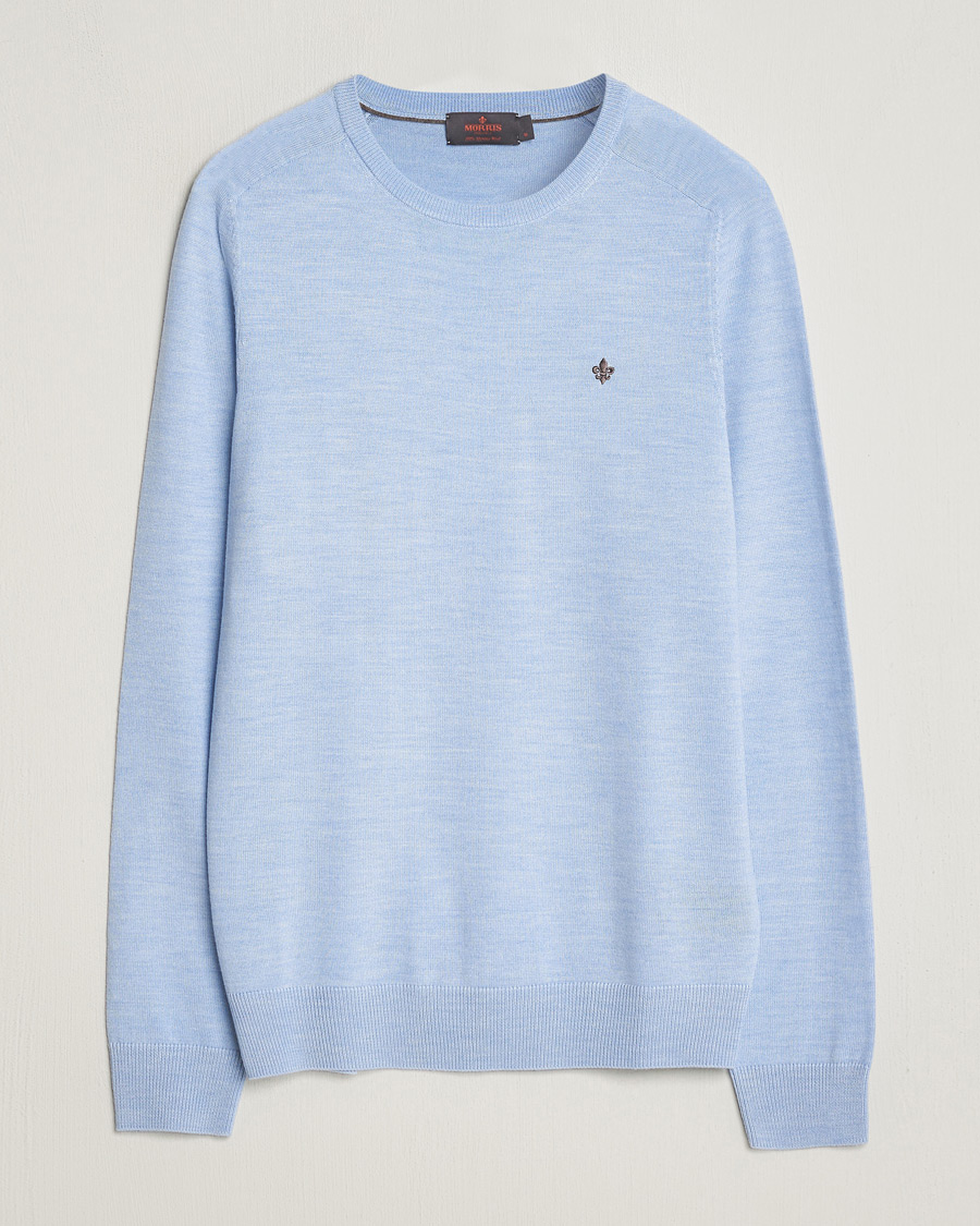 Homme | Pulls Et Tricots | Morris | Merino Crew Neck Pullover Light Blue
