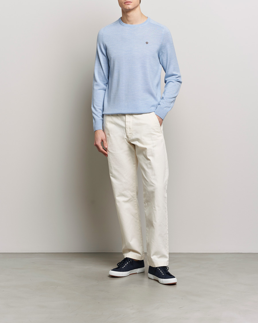 Homme | Pulls Et Tricots | Morris | Merino Crew Neck Pullover Light Blue