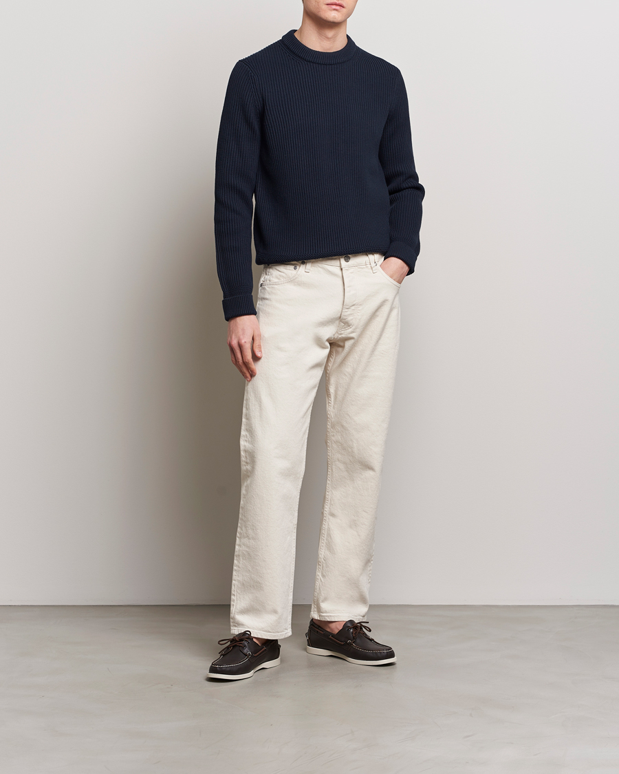 Homme | Pulls Et Tricots | Morris | Arthur Navy Cotton/Merino Knitted Sweater Navy