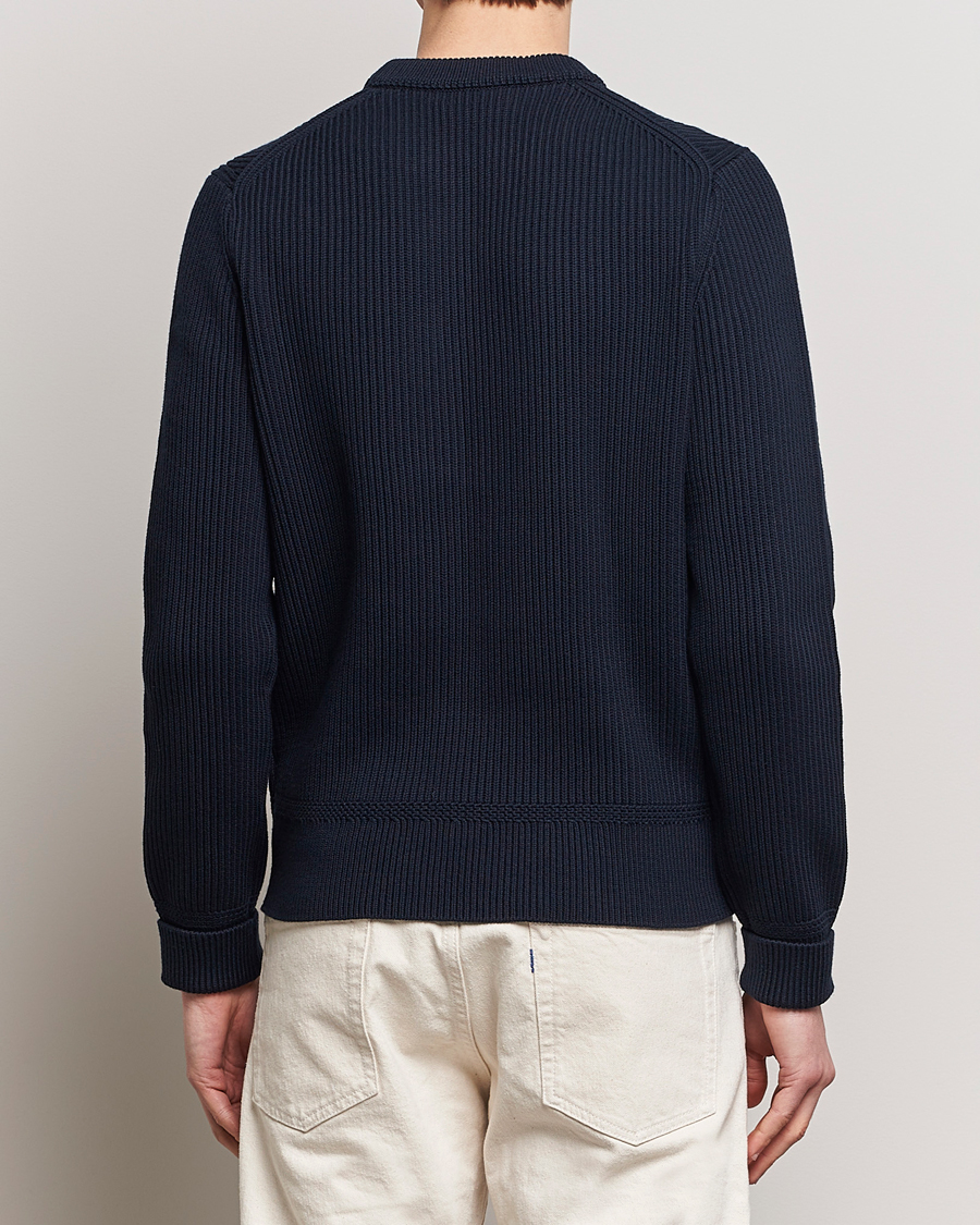 Homme | Pulls Et Tricots | Morris | Arthur Navy Cotton/Merino Knitted Sweater Navy
