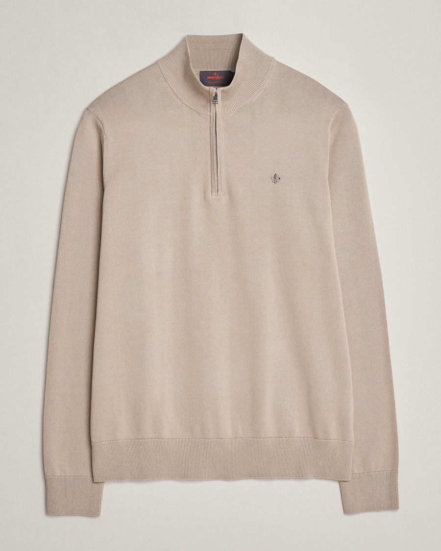 Homme | Pulls Et Tricots | Morris | Riley Cotton Half Zip Khaki