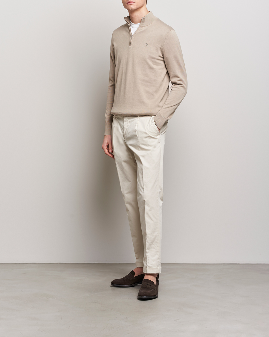 Homme | Pulls Et Tricots | Morris | Riley Cotton Half Zip Khaki