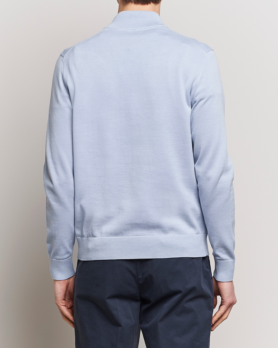 Homme | Pulls Et Tricots | Morris | Riley Cotton Half Zip Light Blue