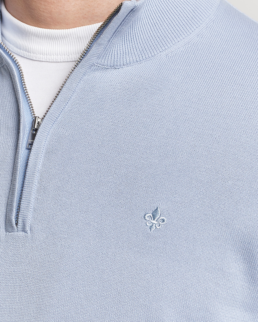 Homme | Pulls Et Tricots | Morris | Riley Cotton Half Zip Light Blue