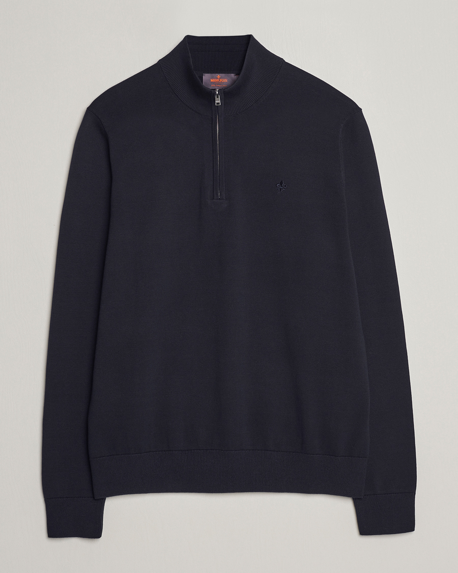 Homme | Pulls Et Tricots | Morris | Riley Cotton Half Zip Navy
