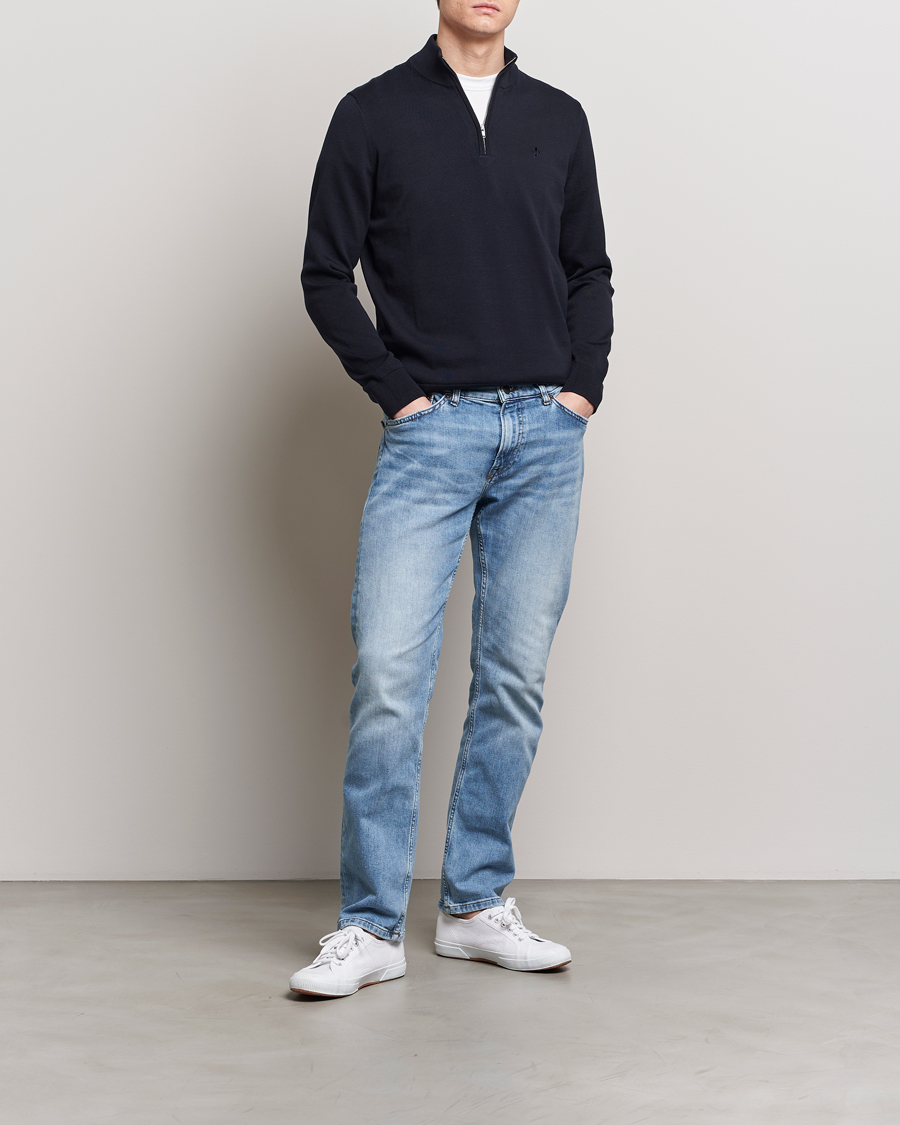 Homme | Pulls Et Tricots | Morris | Riley Cotton Half Zip Navy