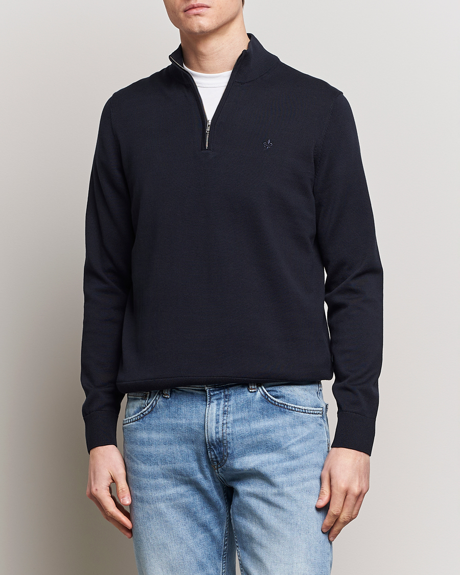 Homme | Pulls Et Tricots | Morris | Riley Cotton Half Zip Navy