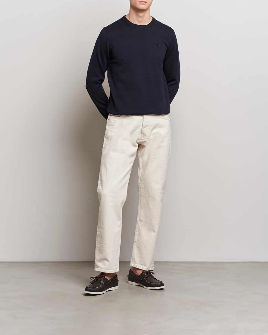 Homme | Pulls Et Tricots | Morris | Riley Cotton Crew Neck Pullover Old Blue