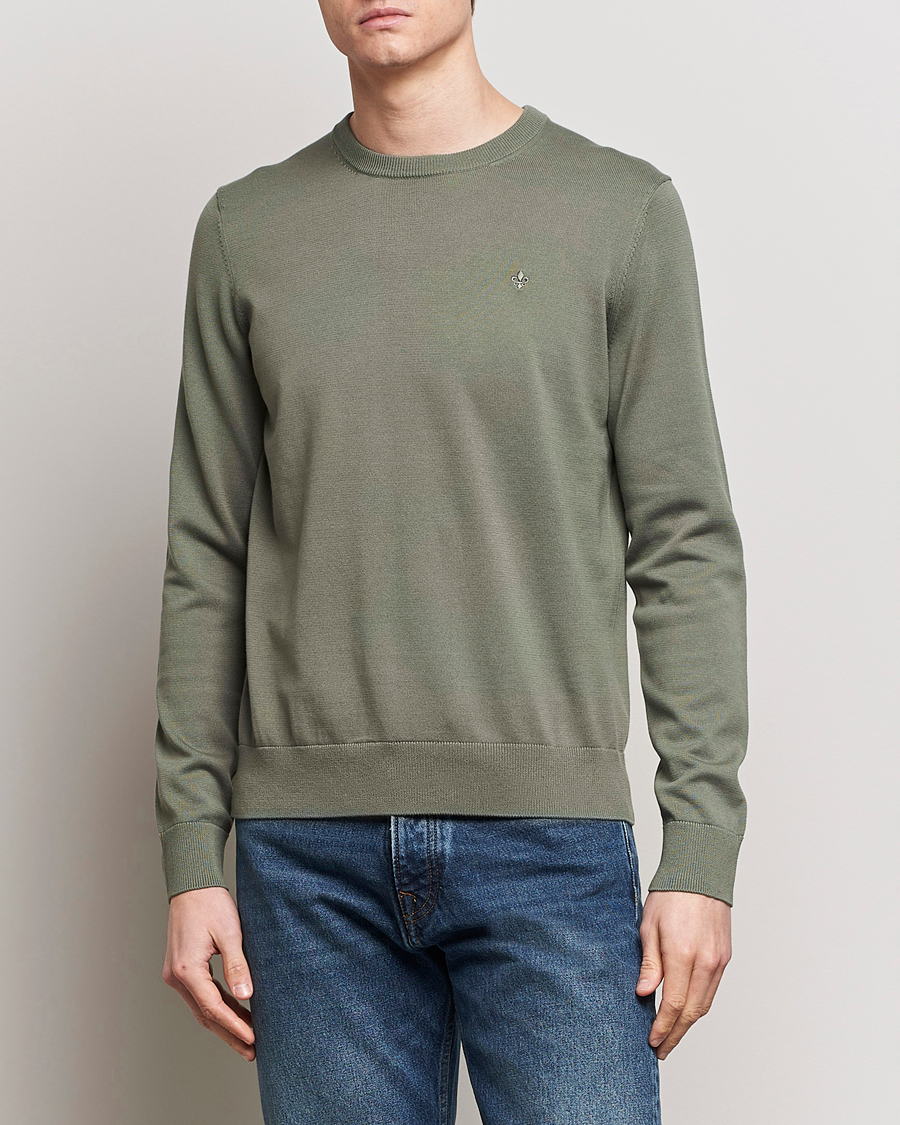 Homme | Soldes Vêtements | Morris | Riley Cotton Crew Neck Pullover Green