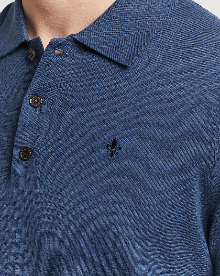Homme | Pulls Et Tricots | Morris | Cenric Cotton Knitted Short Sleeve Polo Navy