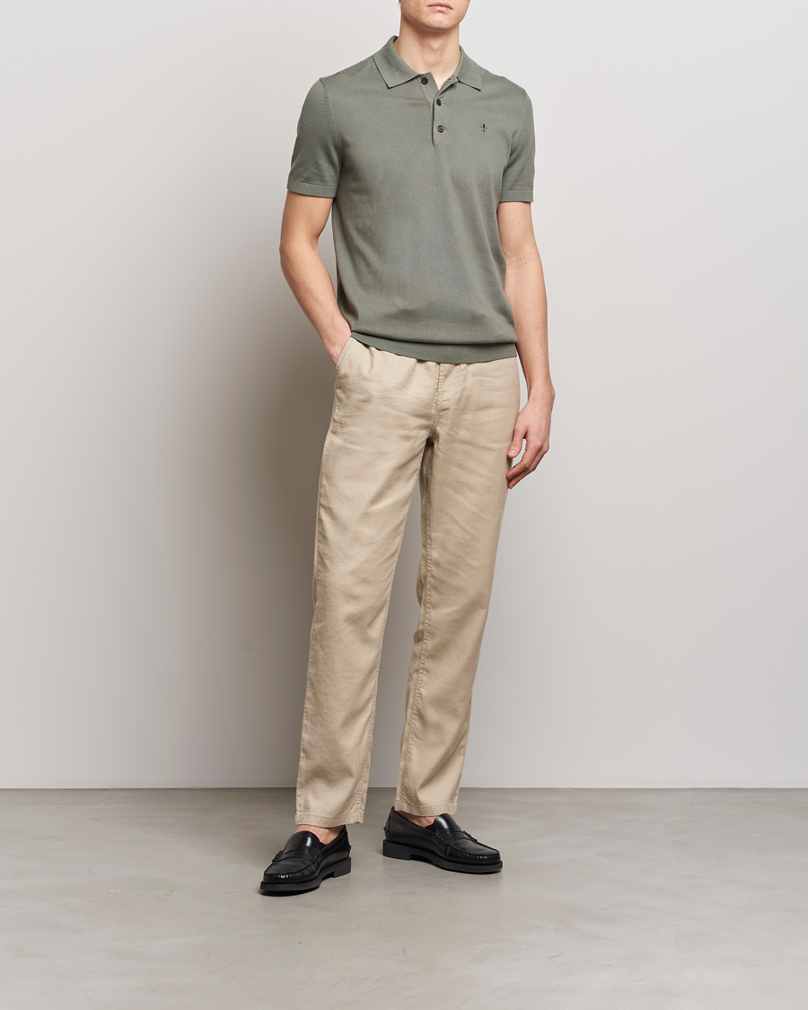 Homme | Pulls Et Tricots | Morris | Cenric Cotton Knitted Short Sleeve Polo Green