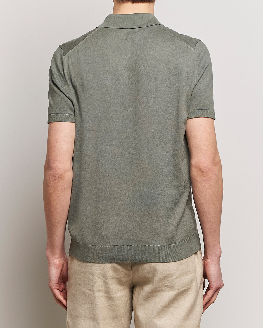 Homme | Pulls Et Tricots | Morris | Cenric Cotton Knitted Short Sleeve Polo Green