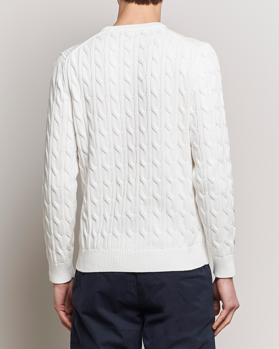 Homme | Pulls Et Tricots | Morris | Ethan Cotton Cable Crew Neck Off White