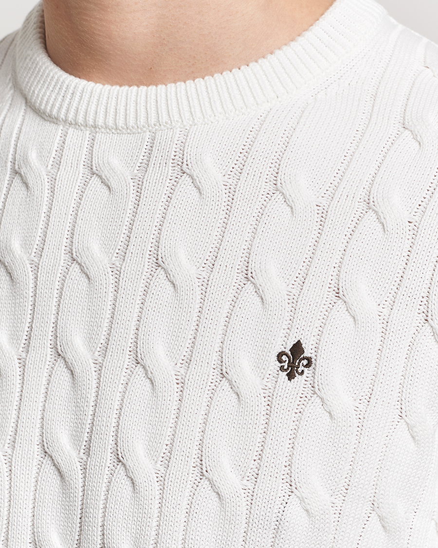 Homme | Pulls Et Tricots | Morris | Ethan Cotton Cable Crew Neck Off White