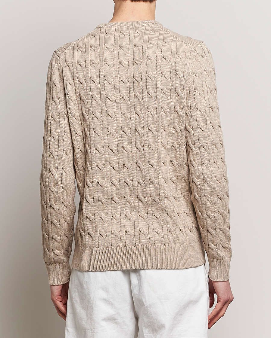 Homme | Pulls Et Tricots | Morris | Ethan Cotton Cable Crew Neck Khaki