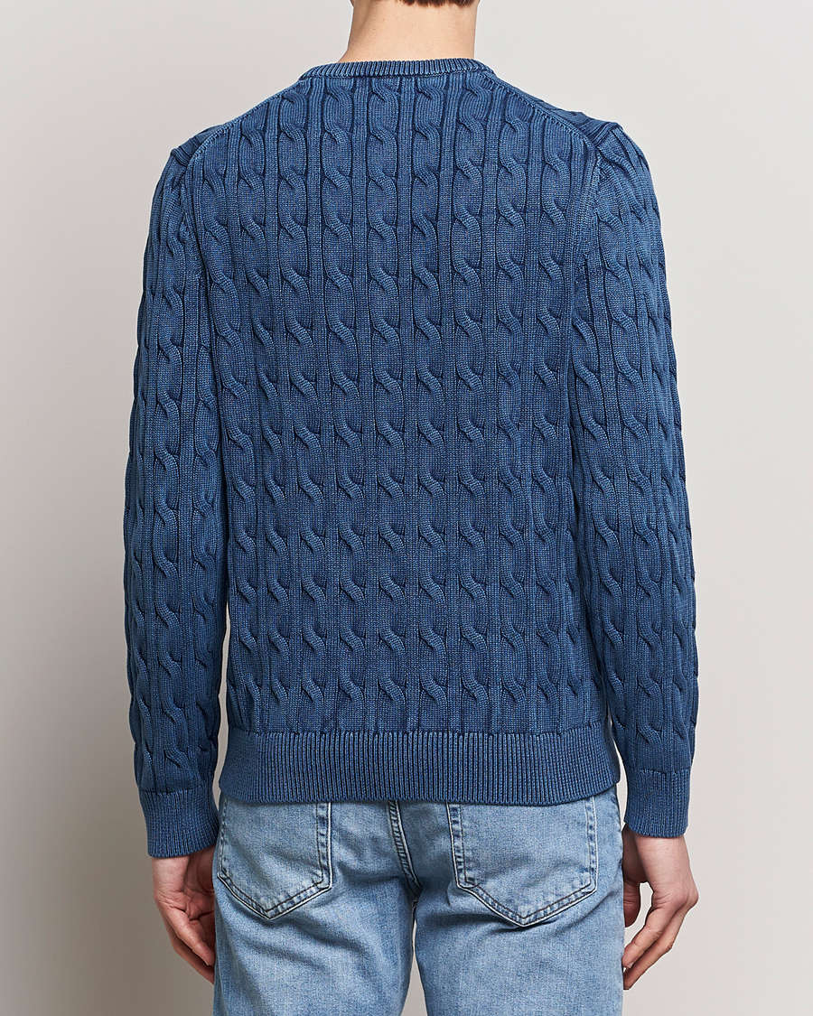 Homme | Pulls Et Tricots | Morris | Ethan Cotton Cable Crew Neck Blue